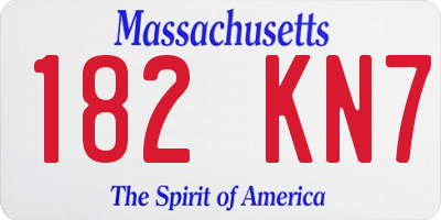 MA license plate 182KN7