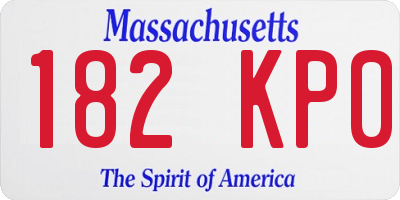 MA license plate 182KP0