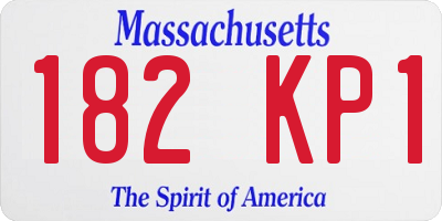 MA license plate 182KP1
