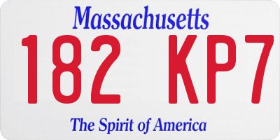 MA license plate 182KP7
