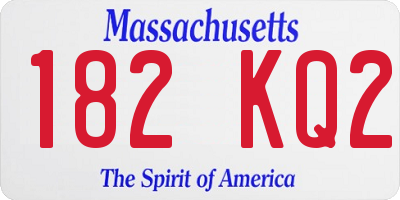 MA license plate 182KQ2