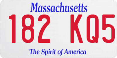 MA license plate 182KQ5