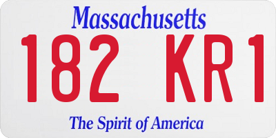 MA license plate 182KR1