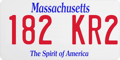 MA license plate 182KR2