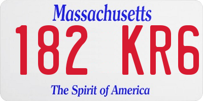 MA license plate 182KR6
