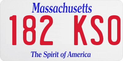 MA license plate 182KS0