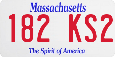 MA license plate 182KS2