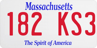 MA license plate 182KS3