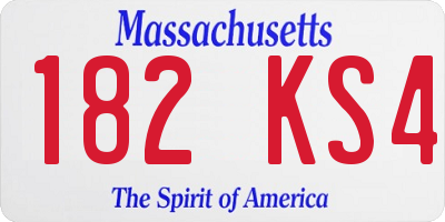 MA license plate 182KS4