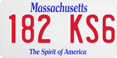 MA license plate 182KS6