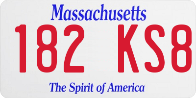 MA license plate 182KS8