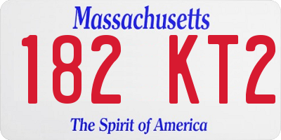 MA license plate 182KT2