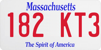 MA license plate 182KT3