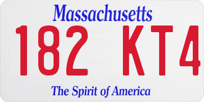 MA license plate 182KT4