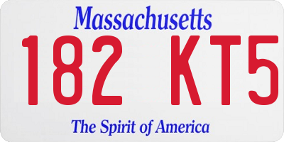 MA license plate 182KT5