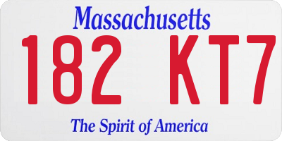 MA license plate 182KT7