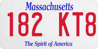 MA license plate 182KT8