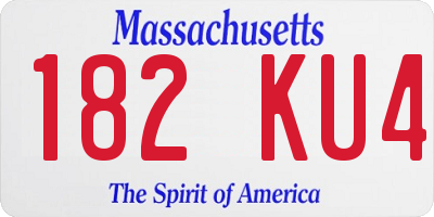 MA license plate 182KU4
