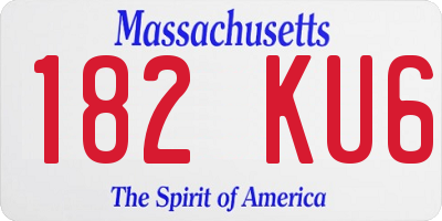 MA license plate 182KU6