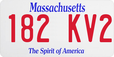 MA license plate 182KV2