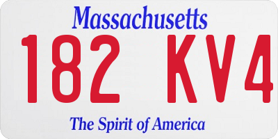 MA license plate 182KV4