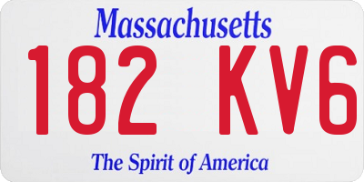 MA license plate 182KV6