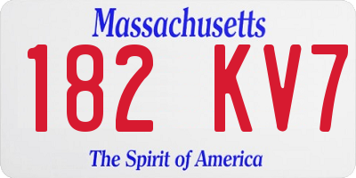 MA license plate 182KV7