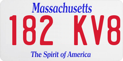 MA license plate 182KV8
