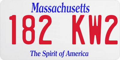 MA license plate 182KW2