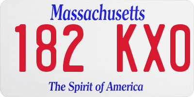 MA license plate 182KX0