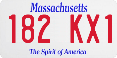 MA license plate 182KX1