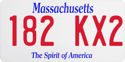MA license plate 182KX2