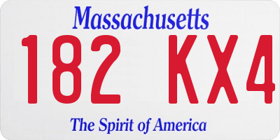 MA license plate 182KX4