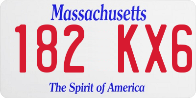 MA license plate 182KX6