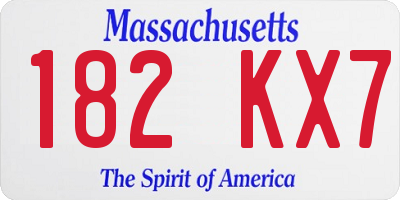 MA license plate 182KX7