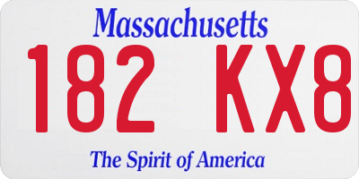 MA license plate 182KX8