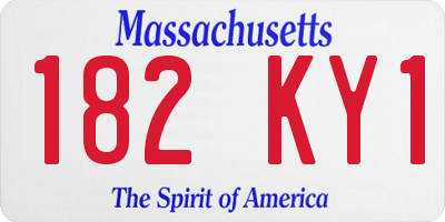 MA license plate 182KY1