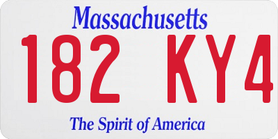 MA license plate 182KY4
