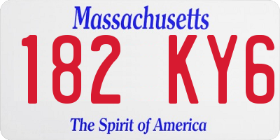 MA license plate 182KY6