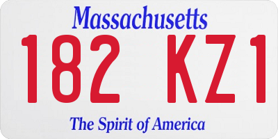 MA license plate 182KZ1
