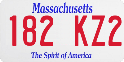 MA license plate 182KZ2