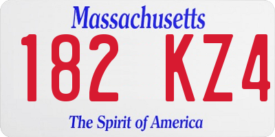 MA license plate 182KZ4