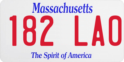 MA license plate 182LA0