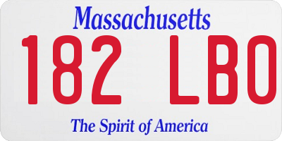 MA license plate 182LB0