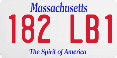MA license plate 182LB1