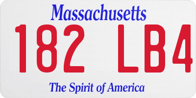 MA license plate 182LB4
