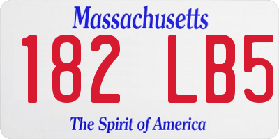 MA license plate 182LB5
