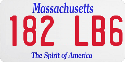 MA license plate 182LB6