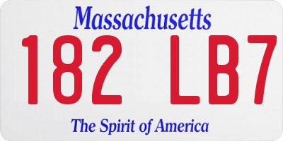 MA license plate 182LB7
