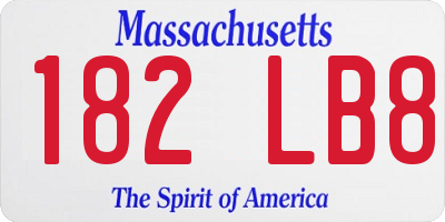 MA license plate 182LB8
